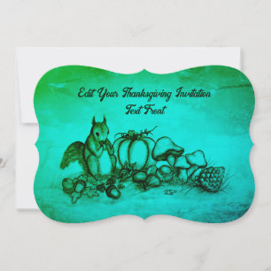 Eekhoorn in de herfst, Prettig Thanksgiving! Kaart