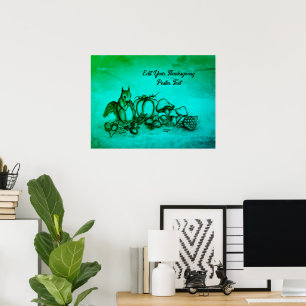 Eekhoorn in de herfst, Prettig Thanksgiving! Poster