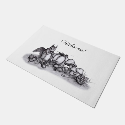 Eekhoorn in de herfst, Welkom Deurmat (Schuin)