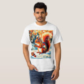 Eekhoorn in de sneeuw 5 t-shirt (Voorkant volledig)