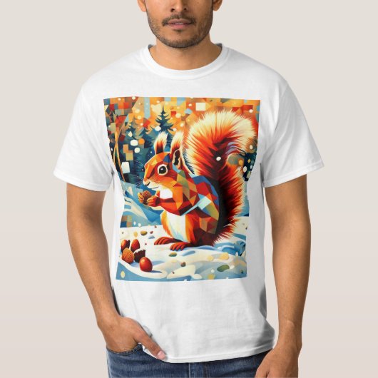 Eekhoorn in de sneeuw 5 t-shirt (Voorkant)