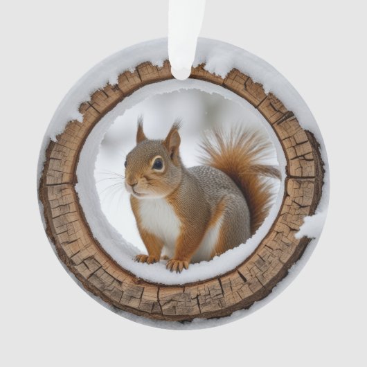 eekhoorn in de sneeuw ornament (voorkant)