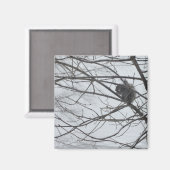 Eekhoorn in de sneeuwmagneet magneet (Voorkant / Achterkant)