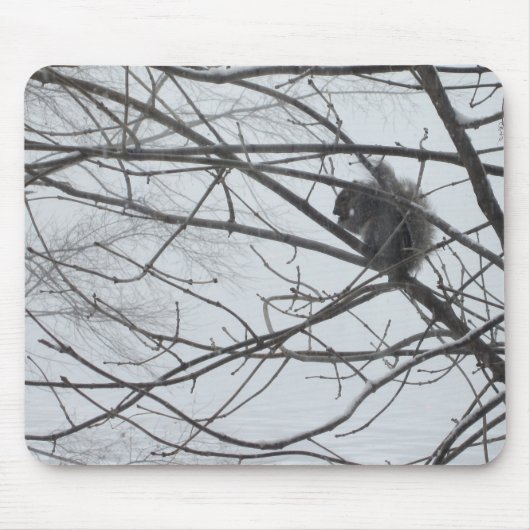 Eekhoorn in de sneeuwpop muismat (Voorkant)