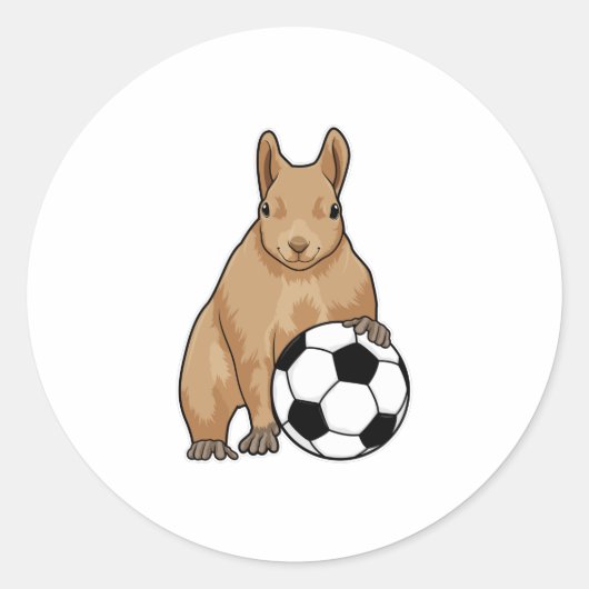Eekhoorn in de sport ronde sticker (Voorkant)