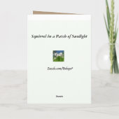 Eekhoorn in de Verjaardag van het Zonlicht Kaart (Achterkant)