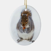 Eekhoorn in de winter keramisch ornament (Rechts)