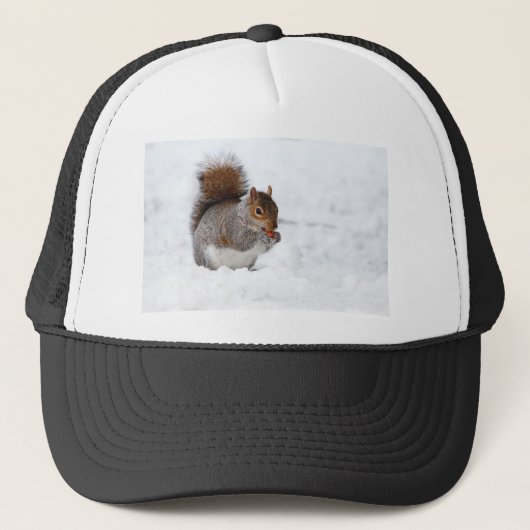 Eekhoorn in de winter trucker pet (Voorkant)