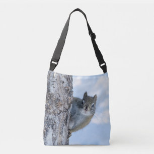 Eekhoorn in Edmonton die uit een boom kijkt Wilde  Crossbody Tas