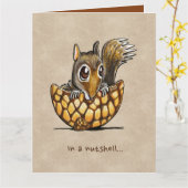 Eekhoorn in een borstkas kaart (Gele Bloem)