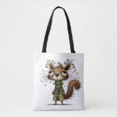 Eekhoorn in een groene trenchcoat tote bag (Voorkant)
