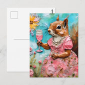 Eekhoorn in een roze jurk briefkaart (Voorkant / Achterkant)