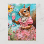 Eekhoorn in een roze jurk briefkaart (Voorkant)