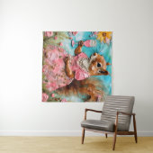 Eekhoorn in een roze jurk wandkleed (In Situ (horizontaal))