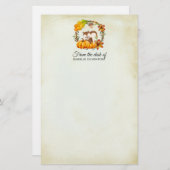 Eekhoorn in Floral Wreath Herfst Rustic Briefpapier (Voorkant / Achterkant)