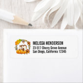 Eekhoorn in Floral Wreath Herfst Rustic Etiket (Insitu)