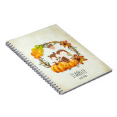 Eekhoorn in Floral Wreath Herfst Rustic Notitieboek (Rechterzijde)