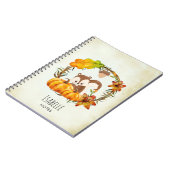 Eekhoorn in Floral Wreath Herfst Rustic Notitieboek (Linkerzijde)