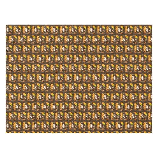 Eekhoorn in Floral Wreath Herfst Rustic Pattern Tafelkleed (Voorkant (Horizontaal))