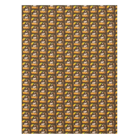 Eekhoorn in Floral Wreath Herfst Rustic Pattern Tafelkleed (Voorkant)