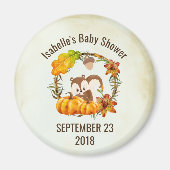 Eekhoorn in Floral Wreath Herfst Rustic STD Magneet (Voorkant)