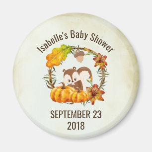 Eekhoorn in Floral Wreath Herfst Rustic STD Magneet