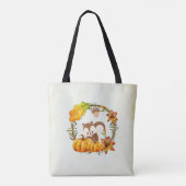 Eekhoorn in Floral Wreath Herfst Rustic Tote Bag (Achterkant)