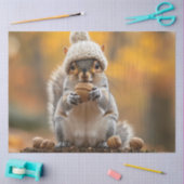 Eekhoorn in gebreid Pet met moer Tissuepapier (Craft)