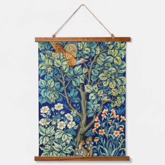Eekhoorn in het bos, William Morris Hangend Wandkleed (Voorkant)