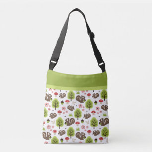 Eekhoorn in het eikenbos crossbody tas