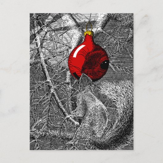 Eekhoorn in kerstboom briefkaart (Voorkant)