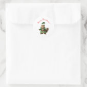 Eekhoorn in kerstmuts kerststickers ronde sticker (Tas)