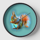 Eekhoorn in moderne stijl op turkoois (Voorkant)