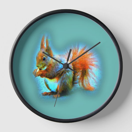 Eekhoorn in moderne stijl op turkoois (Voorkant)