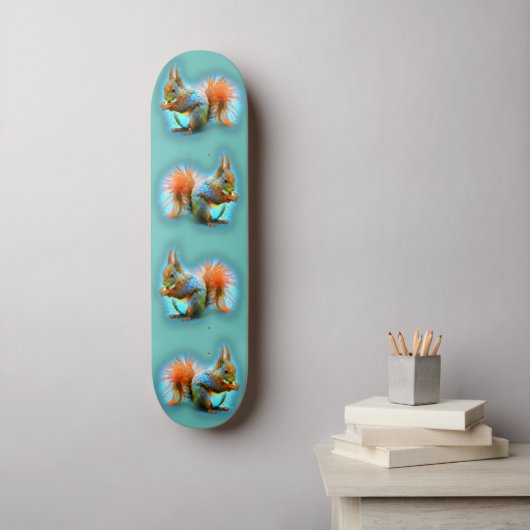 Eekhoorn in moderne stijl persoonlijk skateboard (Muurkunst)