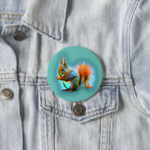 Eekhoorn in moderne stijl ronde button 7,6 cm