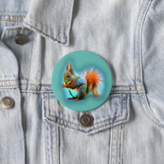 Eekhoorn in moderne stijl ronde button 7,6 cm