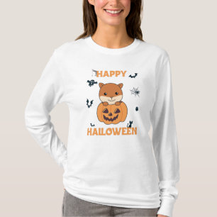 Eekhoorn in pompoen zoete dieren Happy Halloween T-shirt