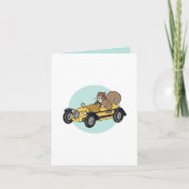 Eekhoorn in Race Auto Blank Bedankkaart (Voorkant)