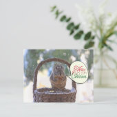 Eekhoorn in Sneeuw Gezegde Vrolijk kerstfeest Feestdagenkaart (Staand voorkant)