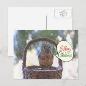 Eekhoorn in Sneeuw Gezegde Vrolijk kerstfeest Feestdagenkaart (Voorkant / Achterkant)