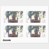 Eekhoorn in Sneeuw Gezegde Vrolijk kerstfeest Rechthoekige Sticker (Vel)