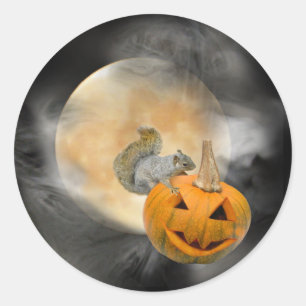 Eekhoorn Jack-o-Lantern Moon Sticker