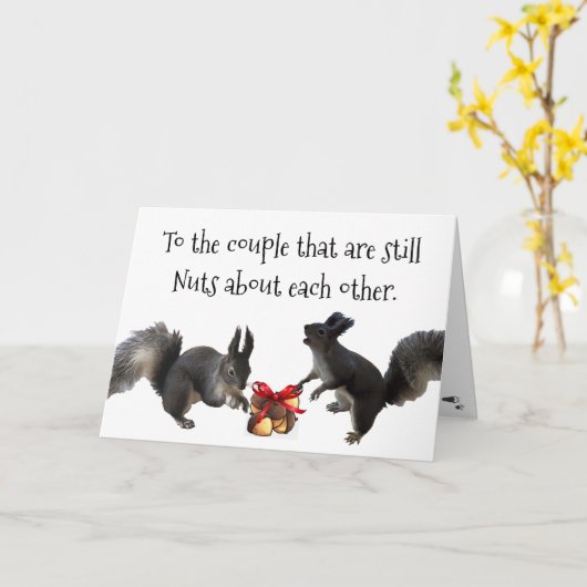 Eekhoorn Jubileum Kaart (Gele Bloem)