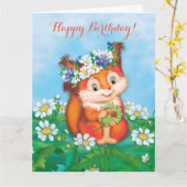 eekhoorn kaart (Gele Bloem)