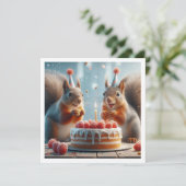 Eekhoorn kaart, Eekhoorn verjaardag uitnodiging (Staand voorkant)