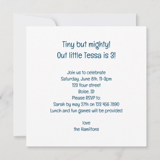 Eekhoorn kaart, Eekhoorn verjaardag uitnodiging (Achterkant)