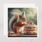 Eekhoorn kaart, Eekhoorn verjaardag uitnodiging (Voorkant / Achterkant)