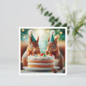 Eekhoorn kaart, Eekhoorn verjaardag uitnodiging (Staand voorkant)