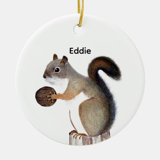 Eekhoorn Keramisch Ornament (Voorkant)